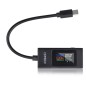 USB-C + USB strømmåler / multimeter, 0-8A 4,5-36V