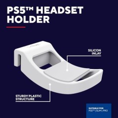 PS5 headsetholder hvid med silikone – kompatibelt tilbehør