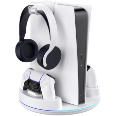PS5 Charging Stand with RGB Lights, White – compatible accessory