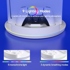 PS5 opladningsstander RGB hvid – kompatibelt tilbehør