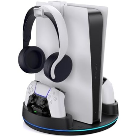 PS5 Charging Stand with RGB Lights, Black – compatible accessory