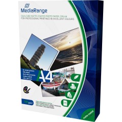 MediaRange Fotopapir A4 210 x 297 mm - 100 ark til Professionel Kvalitet og Farverige Udsnit - MRINK111