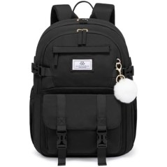 LOVEVOOK Skolerygsæk Teenager 34L – Sort, Laptop 15,6"