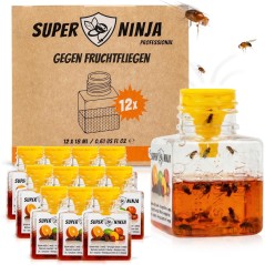 Super Ninja Frugtfluefælde – 12-pak, op til 3 ugers beskyttelse, børn- og kæledyrsvenlig