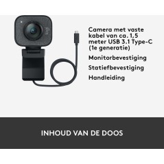 Logitech StreamCam 1920 x 1080 Webkamera Fortrådet - Professionel Video Kvalitet til Streaming og Optagelse