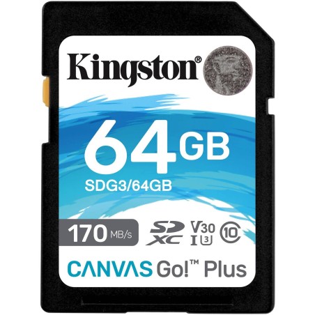Kingston Canvas Go! Plus SDXC 64GB 170MB/s - Hurtig og Pålidelig Lagring til Dine Eventyr!