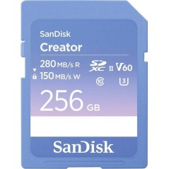 SanDisk Creator SDXC UHS-II 256GB - Lynhurtigt 280MB/s Hukommelseskort til Kreative Projektor