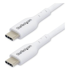StarTech.com 2m (6.6ft) White USB-C Charging Cable, USB C Cable, USB 2.0 Type-C Laptop Charger Cord, 60W 3A Power Delivery, TPE