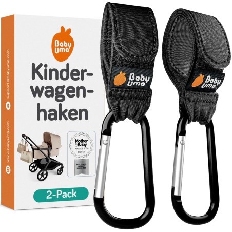 Baby Uma Stroller Hooks in Aluminium – 2-Pack, 5kg