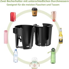 KDD 3-i-1 Drikke- og Mobilholder til Barnevogn – 360°