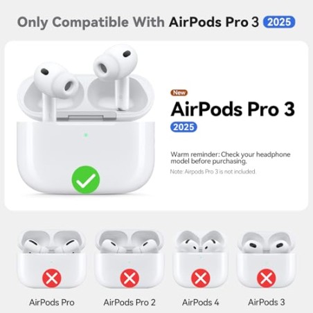 Silikoneetui til Apple AirPods Pro 3 med rengøringssæt – kompatibelt tilbehør