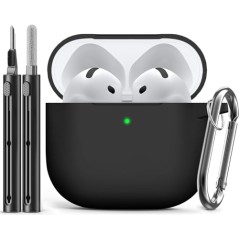 Silikoneetui til Apple AirPods 4 med rengøringssæt – kompatibelt tilbehør