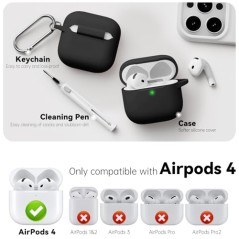 Silicone Case for Apple AirPods 4 with Cleaning Kit – compatible accessory
