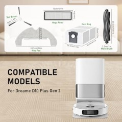 Dreame D10 Plus Gen 2 tilbehørssæt – kompatibelt tilbehør