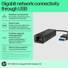 HP Netværksadapter SuperSpeed USB 3.0 1Gbps Kabling - Hurtig, Pålidelig & Effektiv Forbindelse!