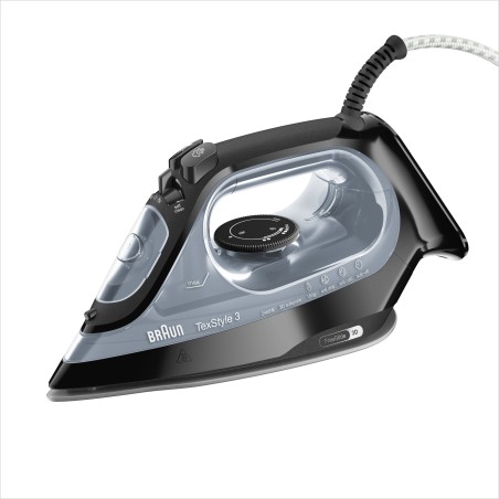 Braun TexStyle 3 SI 3055 BK Dampstrygejern 2400W Sort Transparent
