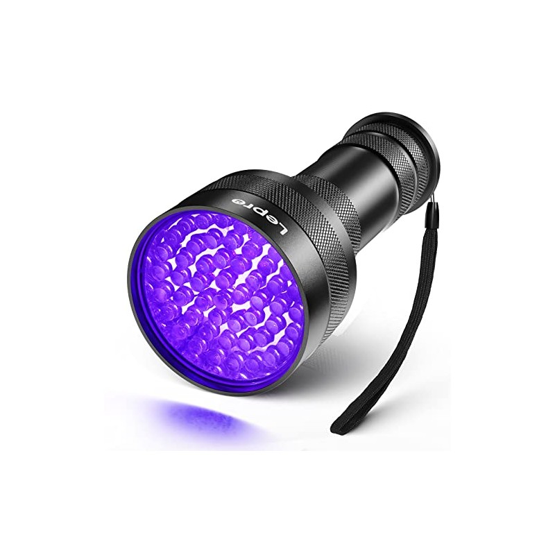 Lepro UV-lommelygte sort lys, 395nm med 51 LED'er Lepro UV-lommelygte sort lys, 395nm med 51 LED'er