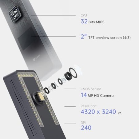 CZUR Aura Pro bærbar bog- og dokumentscanner 14MP