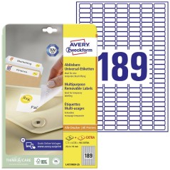Avery White Removable Mini Labels