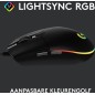 Logitech Gaming Mouse G203 LIGHTSYNC Optisk Kablet Sort