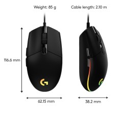 Køb Logitech Gaming Mouse G203 LIGHTSYNC - Optisk, Kablet, Sort | Perfekt til Gamere!