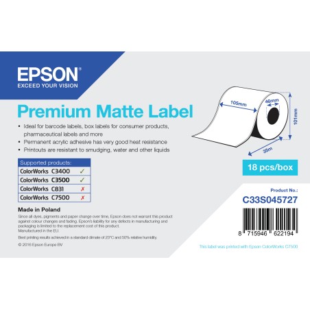 Epson Labels 105 mm x 35 mm Endless