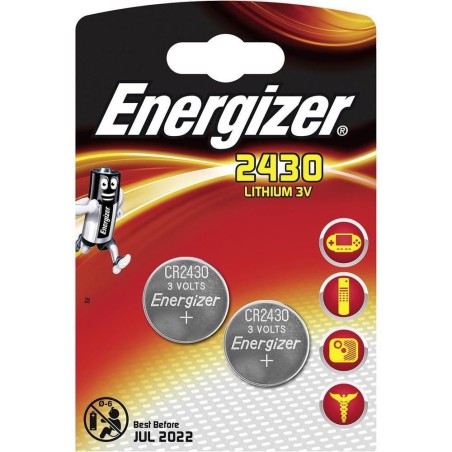 Energizer LITHIUM CR2430 2PK - Langvarig Batteriydelse, Varenummer 637991