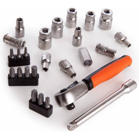 Bahco Mini Topnøgle Sæt 14 med 25 Dele (4-13 mm) - Kvalitet og Præcision til Dit Værksted! Varenr: 7314153013422