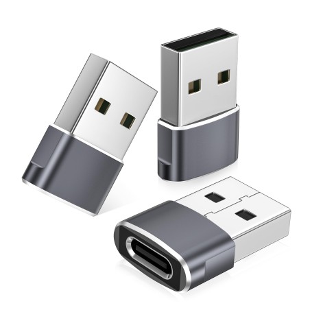 USB-A til USB-C Adapter 3-pak – kompatibelt tilbehør til Apple