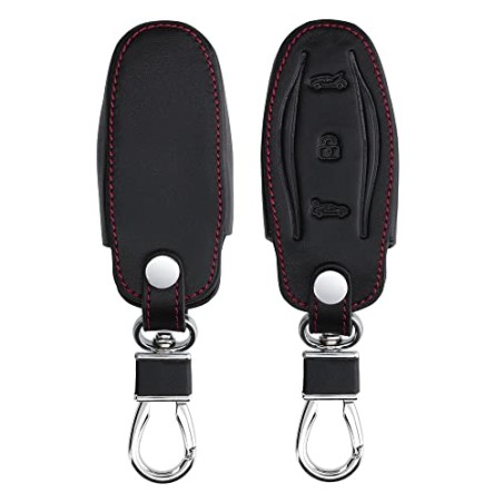 Tesla Faux-Leather Car Key Case – Compatible Accessory
