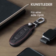 Tesla bilnøgleetui i kunstlæder – kompatibelt tilbehør