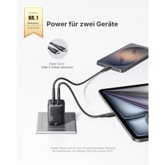 INIU 30W USB-C Dual Port Fast Charger with Cable