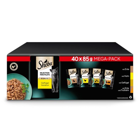 SHEBA Cat Food in Sauce, Poultry, 40x85g Pack