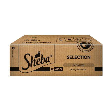SHEBA Cat Food in Sauce, Poultry Variety, 72x85g