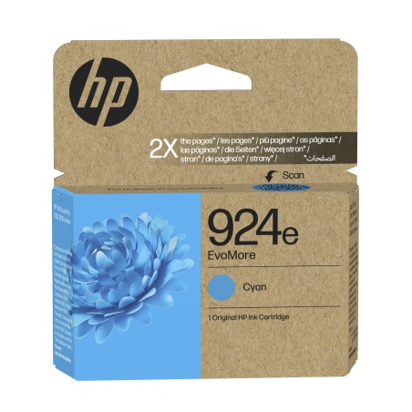 HP 924e EvoMore Cyan - Original Cyan Blækpatron til Skarp Og Livlig Udskrivning | Varenummer: 0199764687432