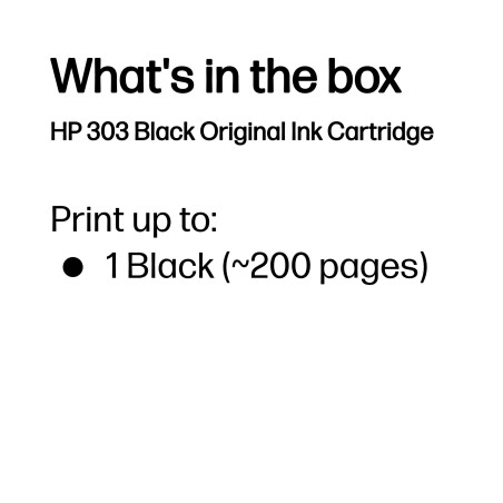 HP 303 Sort 200 sider Blæk