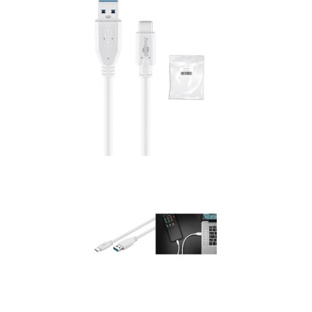 Goobay USB Type-C Kabel 50cm - Hvid | Hurtig og Pålidelig Opladning - Varenr. 4040849671852