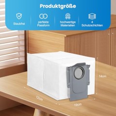 Støvposer til Roborock Saros/S8 MaxV Ultra/Qrevo-serien, 12 stk – Kompatibelt Tilbehør