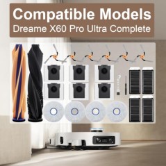 Tilbehørssæt til Dreame X60 Pro Ultra Complete, 24 Dele – Kompatibelt Tilbehør