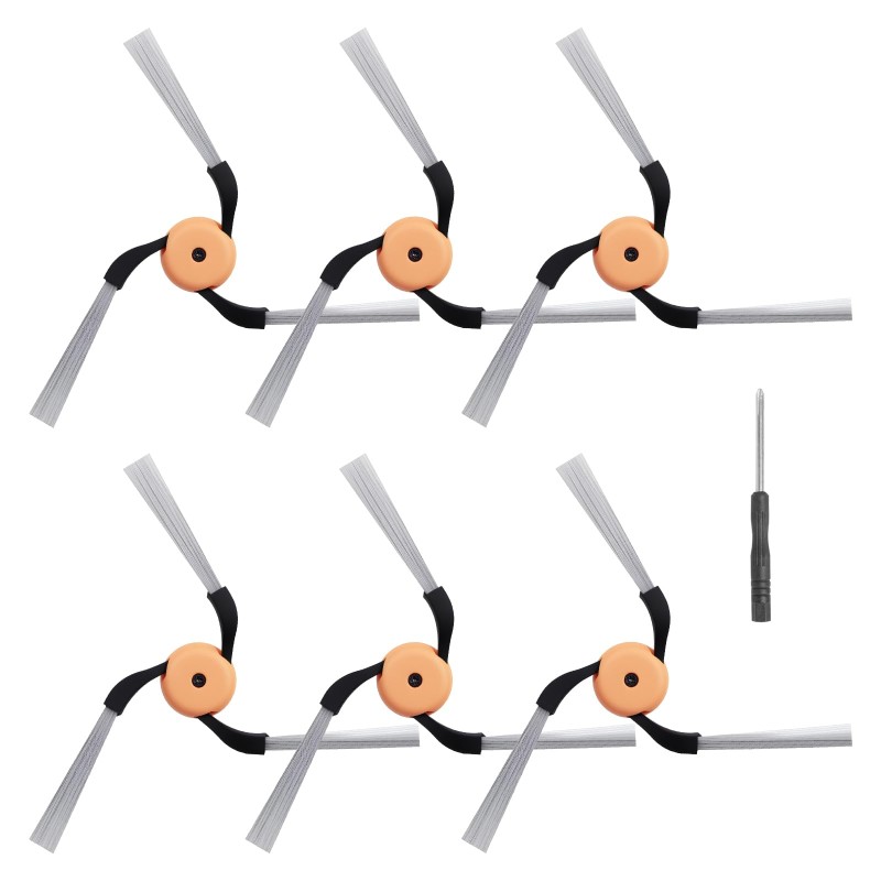 Side Brushes for Dreame X60 Pro Ultra Complete, 6 pcs + Cleaning Brush – Compatible Accessory