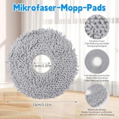 Moppeklude til Roborock Qrevo/Saros-serien, 8 stk – Kompatibelt Tilbehør