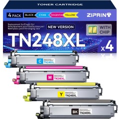 TN-248XL Kompatibel Toner til Brother-printere, 4-pak (Sort/Cyan/Magenta/Gul) – Kompatibelt Tilbehør
