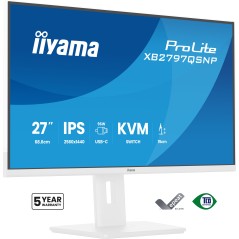 iiyama ProLite XB2797QSNP-W1 27" IPS 2K Skærm - Fantastisk billede, HDMI, DisplayPort, USB-C, 75Hz - Optimal til hjemme og arbej