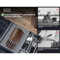 SYOKAMI Køkkenknivsæt 7 dele, foldbar magnetblok, japansk stil