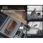 SYOKAMI Køkkenknivsæt 7 dele, foldbar magnetblok, japansk stil