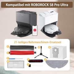 Reservedelssæt 21 dele til Roborock S8 PRO Ultra – kompatibelt tilbehør