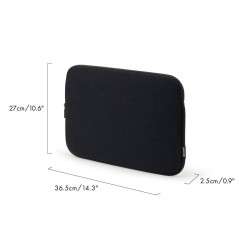 DICOTA ONE Hylster til Notebook 14" - Genbrugt Jersey-stof & Genbrugt PET i Sort - Stilfuldt & Bæredygtigt Beskyttelse!