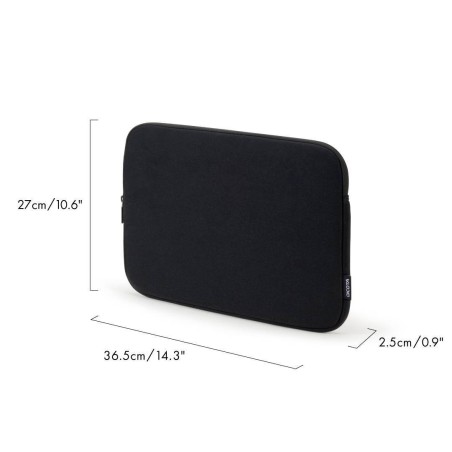 DICOTA ONE Hylster til Notebook 14" - Genbrugt Jersey-stof & Genbrugt PET i Sort - Stilfuldt & Bæredygtigt Beskyttelse!
