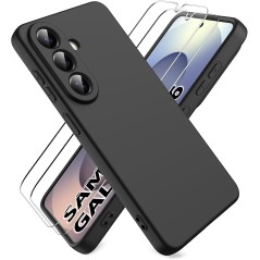Samsung Galaxy S26 5G cover – flydende silikone med 2 skærmbeskyttere (kompatibelt tilbehør)