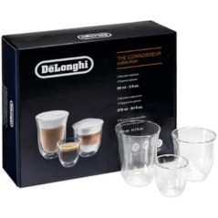 DeLonghi Connoisseur DLSC302 Coffee Glass Set – 6 Hand-Blown Glasses